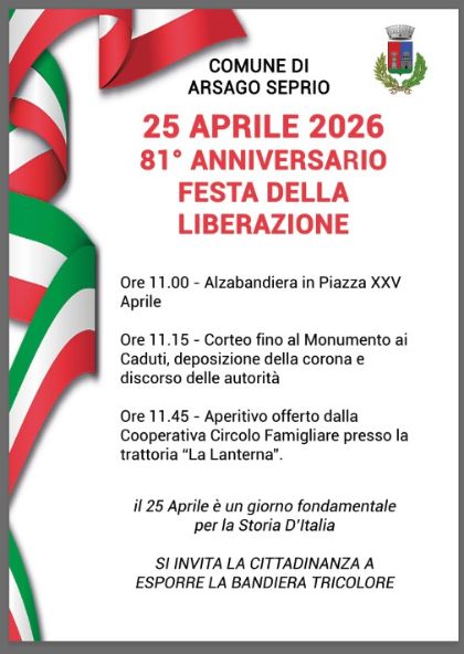 25 APRILE 2026 – 81° ANNIVERSARIO DELLA FESTA DELLA LIBERAZIONE