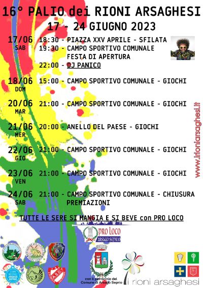 programma palio