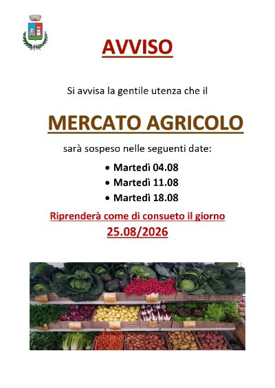 Mercato agricolo agosto 
